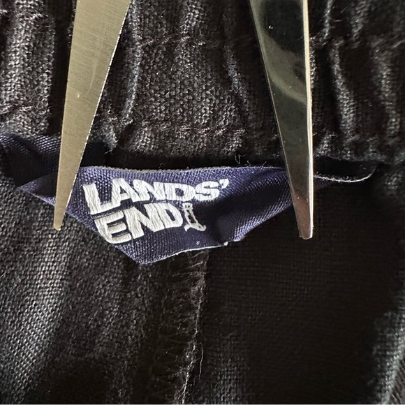Lands End Womens Black High Rise Wide Leg Linen Pants Sz 14 Minimalist Office - Picture 8 of 13